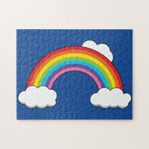 Rainbow with White Clouds Jigsaw Puzzle