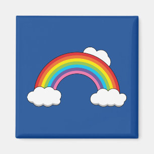 Rainbow with White Clouds Magnet