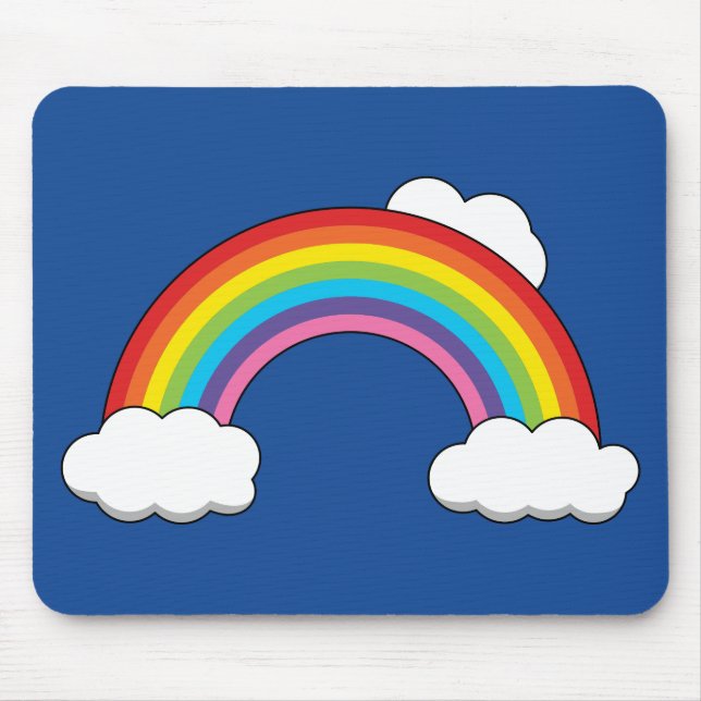 Rainbow with White Clouds Mouse Pad (Front)