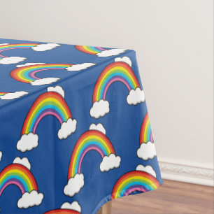 Rainbow with White Clouds Tablecloth
