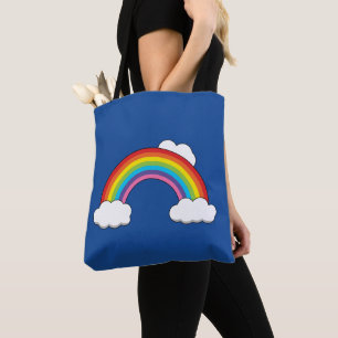 Rainbow with White Clouds Tote Bag