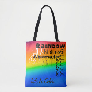 Rainbow/Words Art Tote Bag