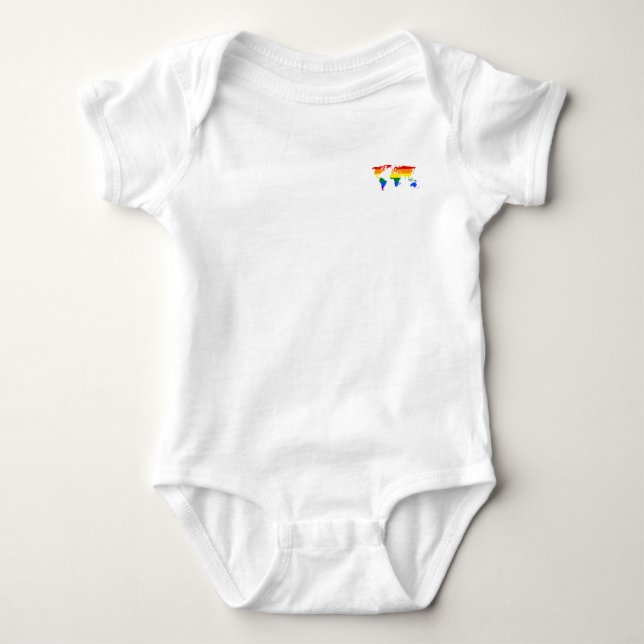 rainbow-world-map-1192306_1920 polo shirt (Front)