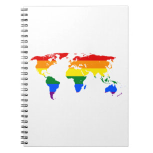 Rainbow World Map Notebook