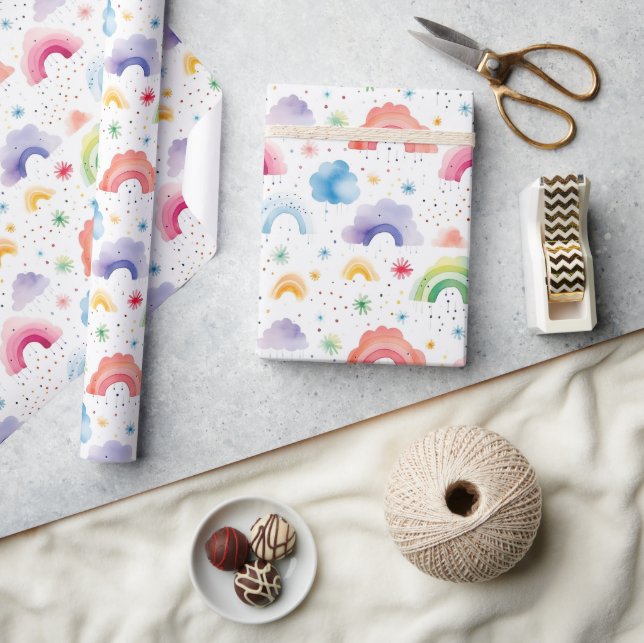 Rainbow Wrapping Paper, Colourful Gift Wrap (Crafts)