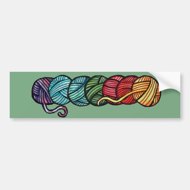 Rainbow Yarn Balls Pattern                         Bumper Sticker (Front)