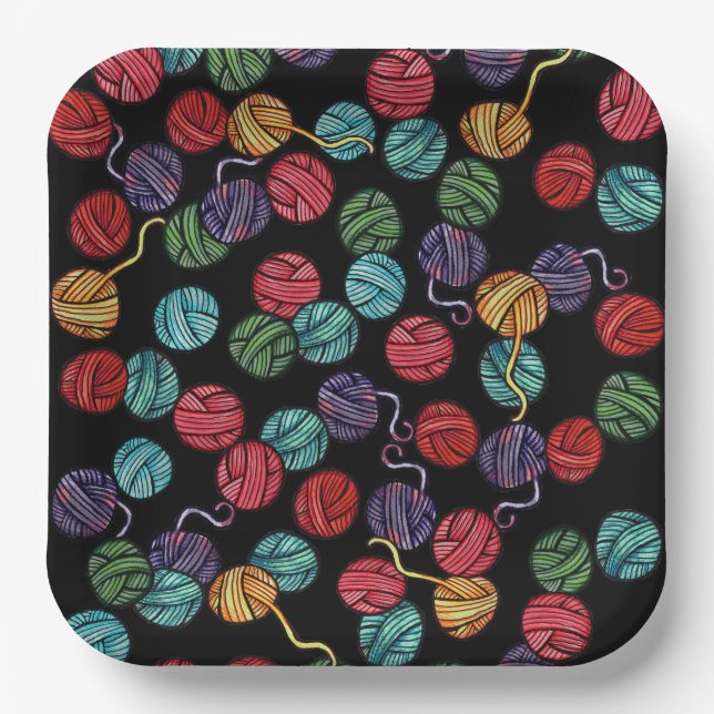 Rainbow Yarn Balls Pattern                         Paper Plate (Front)