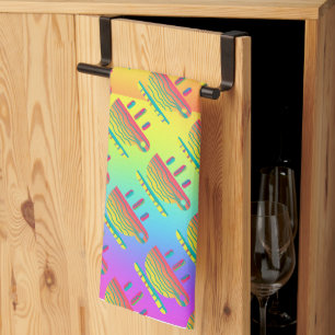 Rainbow Yellow Cup Saucer   Kitchen Towel