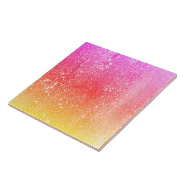 Rainbow yellow-pink gradient tile (Side)