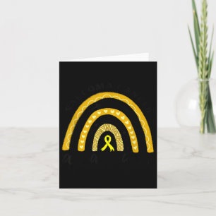 Rainbow Yellow Ribbon Sarcoma Cancer Awareness Card