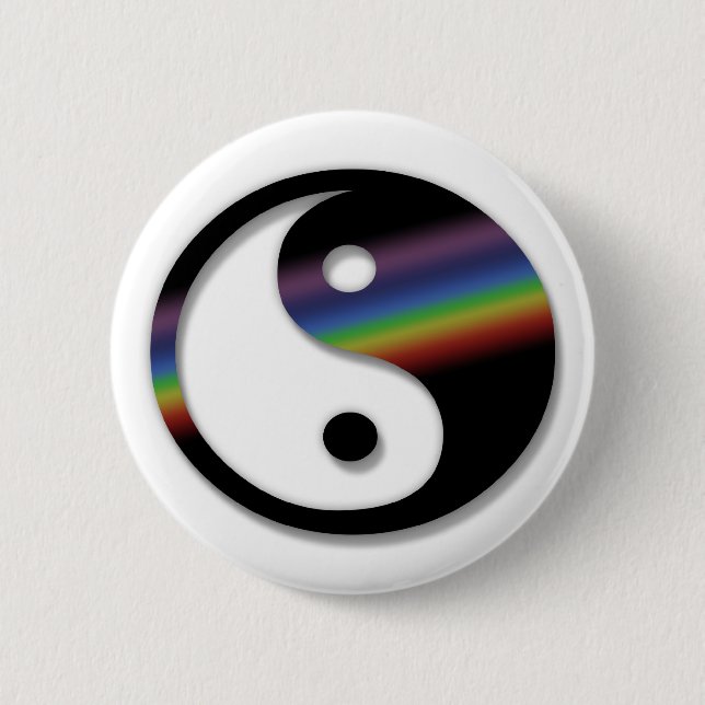 Rainbow Yin Yang Button (Front)