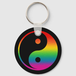 Rainbow Yin Yang Keychain