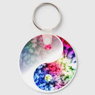 Rainbow Yin Yang Keychain