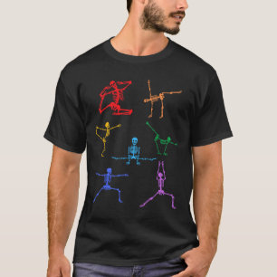 Rainbow Yoga Skeleton Exercise Bone Halloween Part T-Shirt