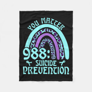 Rainbow You 988 Suicide Prevention Awareness Fleece Blanket