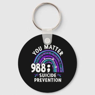 Rainbow You 988 Suicide Preventions Week Ri  Keychain