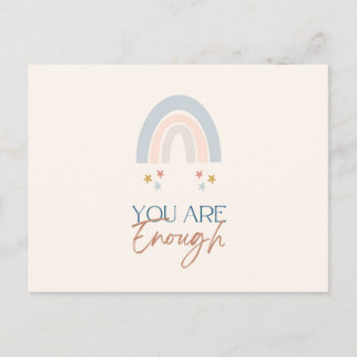 Rainbow You  Are Enough Watercolor Earthy Postcard