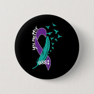 Rainbow You Problem 988 Suicide Prevention Awarene 2 Inch Round Button