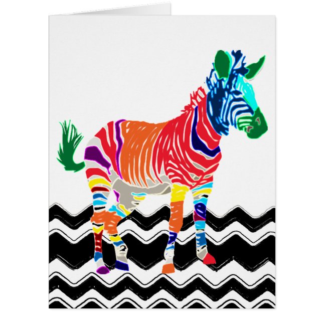 Rainbow Zebra Animals Monogramme Motif Party (Devant)