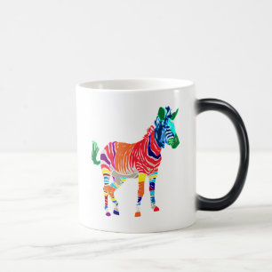 Rainbow Zebra Animals Monogrammed Pattern Party Magic Mug
