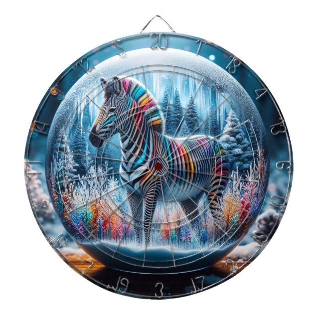 Rainbow Zebra Dartboard (Front)