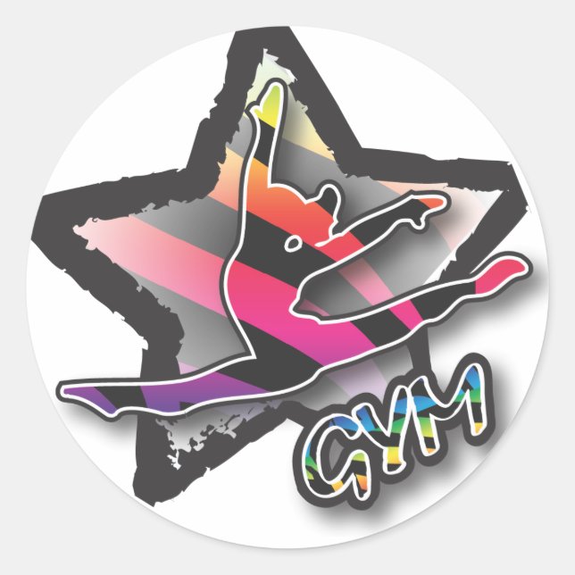 Rainbow Zebra Gymnastics Sticker (Front)