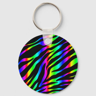 rainbow zebra keychain