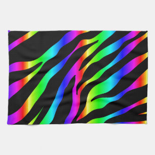 rainbow zebra kitchen towel