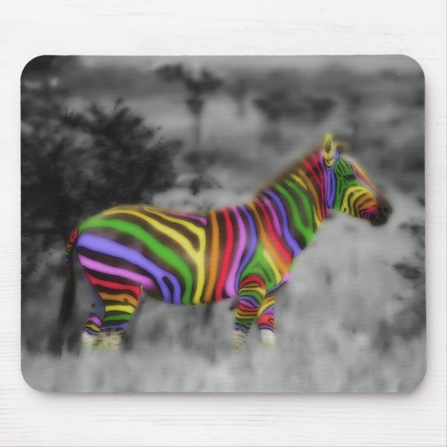 Rainbow Zebra Mouse Pad (Front)