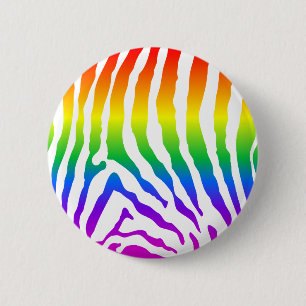 Rainbow Zebra Pattern 2 Inch Round Button
