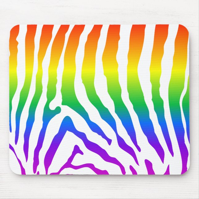 Rainbow Zebra Pattern Mouse Pad (Front)