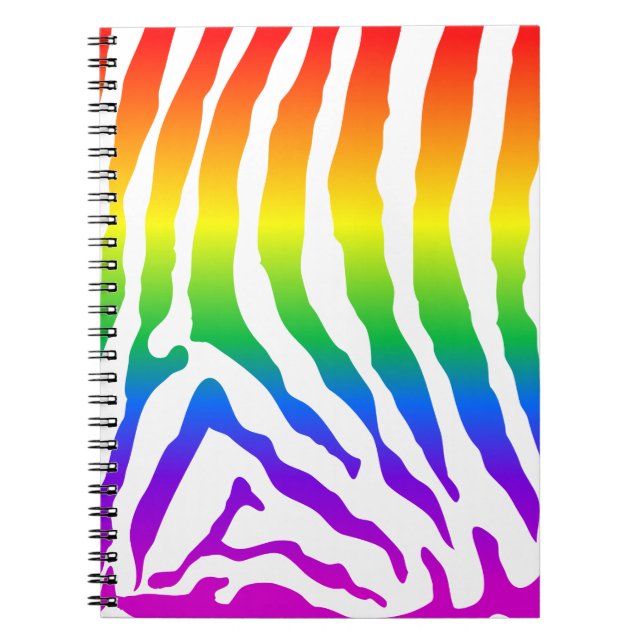 Rainbow Zebra Pattern Notebook (Front)