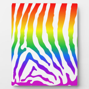 Rainbow Zebra Pattern Plaque