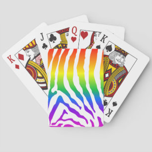 Rainbow Zebra Pattern Playing Cards