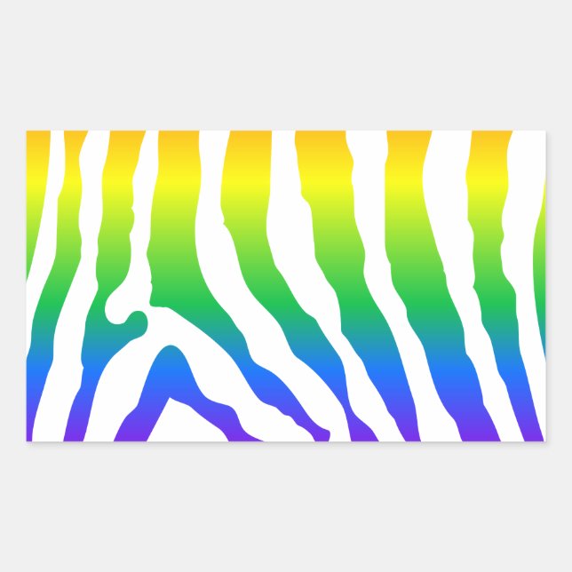 Rainbow Zebra Pattern Sticker (Front)