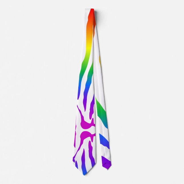Rainbow Zebra Pattern Tie (Front)