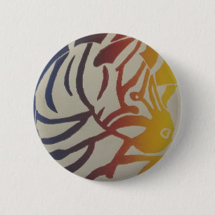 Rainbow Zebra pin/ 2 Inch Round Button