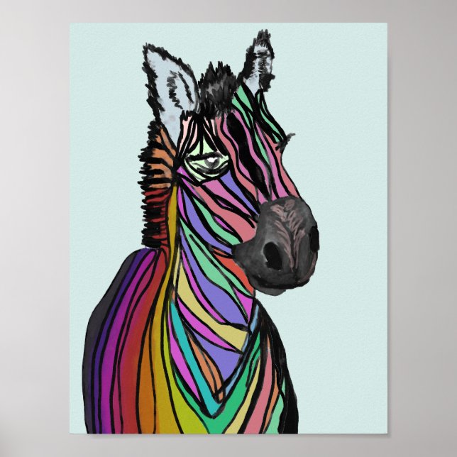 rainbow zebra poster (Front)