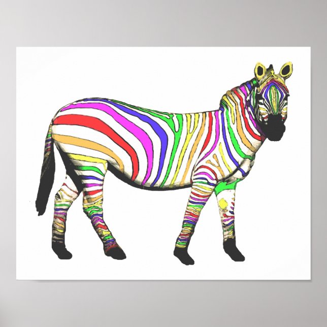 Rainbow Zebra Poster (Front)