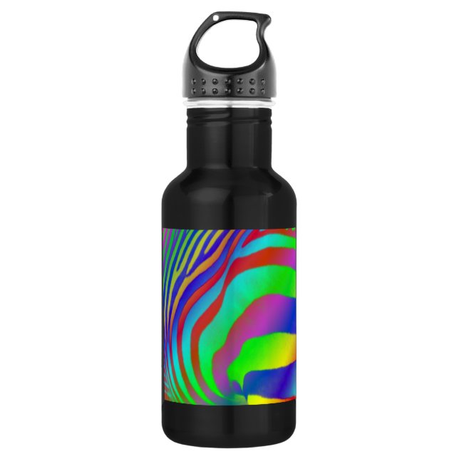 Rainbow Zebra Print 532 Ml Water Bottle (Front)