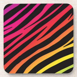 Rainbow zebra print  coaster