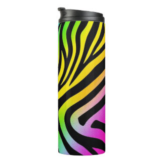 Rainbow Zebra Print – Colorful and unapologetic. Thermal Tumbler