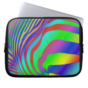 Rainbow Zebra Print Laptop Sleeve