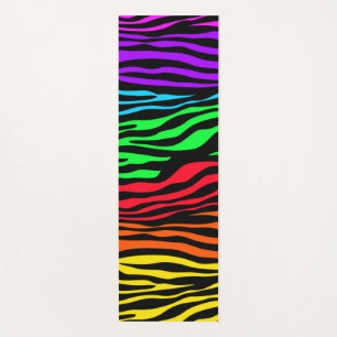 Rainbow Zebra Print Yoga Mat