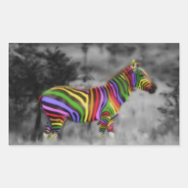 Rainbow Zebra Sticker (Front)