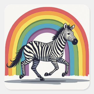 Rainbow Zebra Sticker 