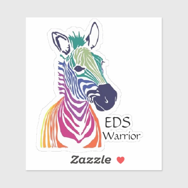 Rainbow zebra, Sticker de guerrier EDS (Feuille)