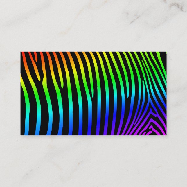Rainbow Zebra Stripes Business Card (Front)
