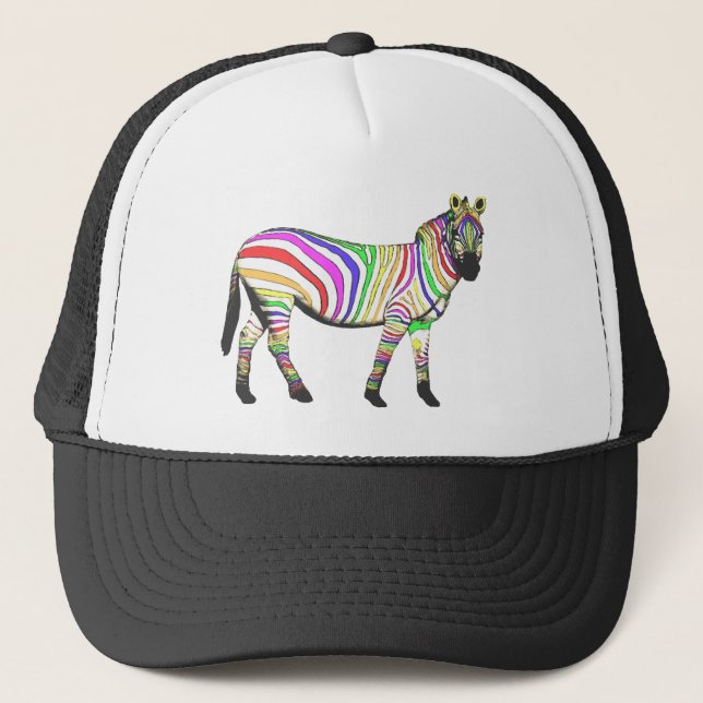 Rainbow Zebra Trucker Hat (Front)