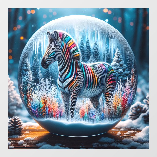 Rainbow Zebra Window Cling (Sheet)